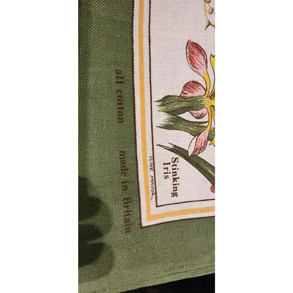 CliveMayor Wild Flowers ofScotland Tea Towel Madein Britain Botanical CottonRare